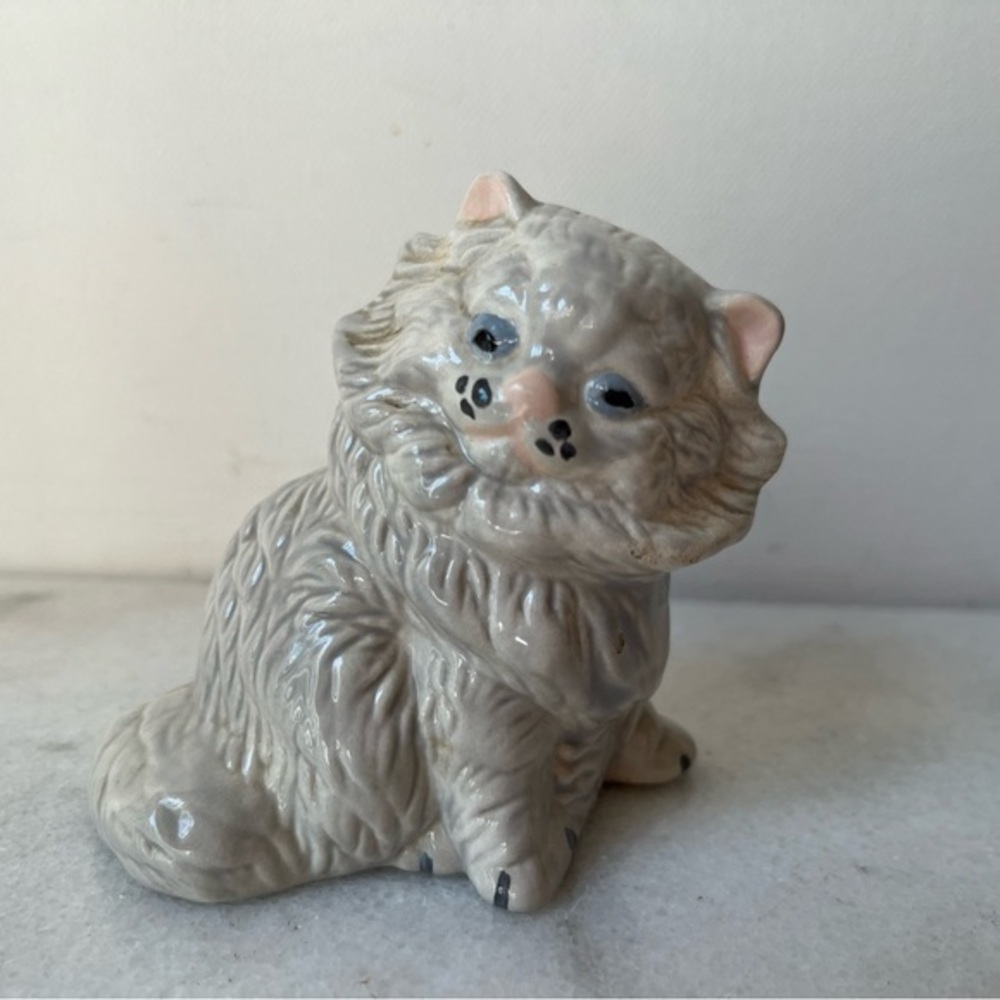 Vintage Kitty Cat Figurine Marked Signed 3”